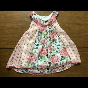 NWOT Little Lass Sz 18M Floral Print Sparkle Tank